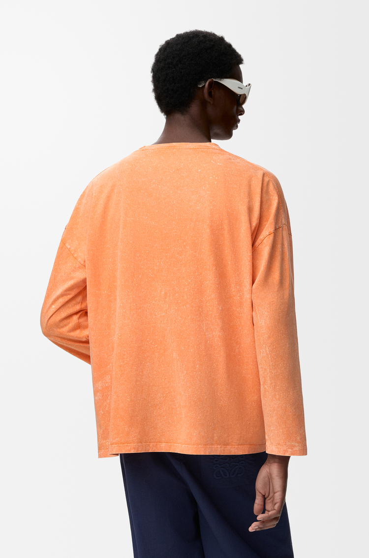 LOEWE Long sleeve T-shirt in cotton Washed Orange