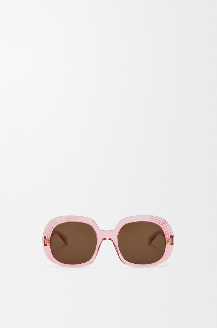 LOEWE Mini Anagram Steps Square 太陽眼鏡 Transparent Pink
