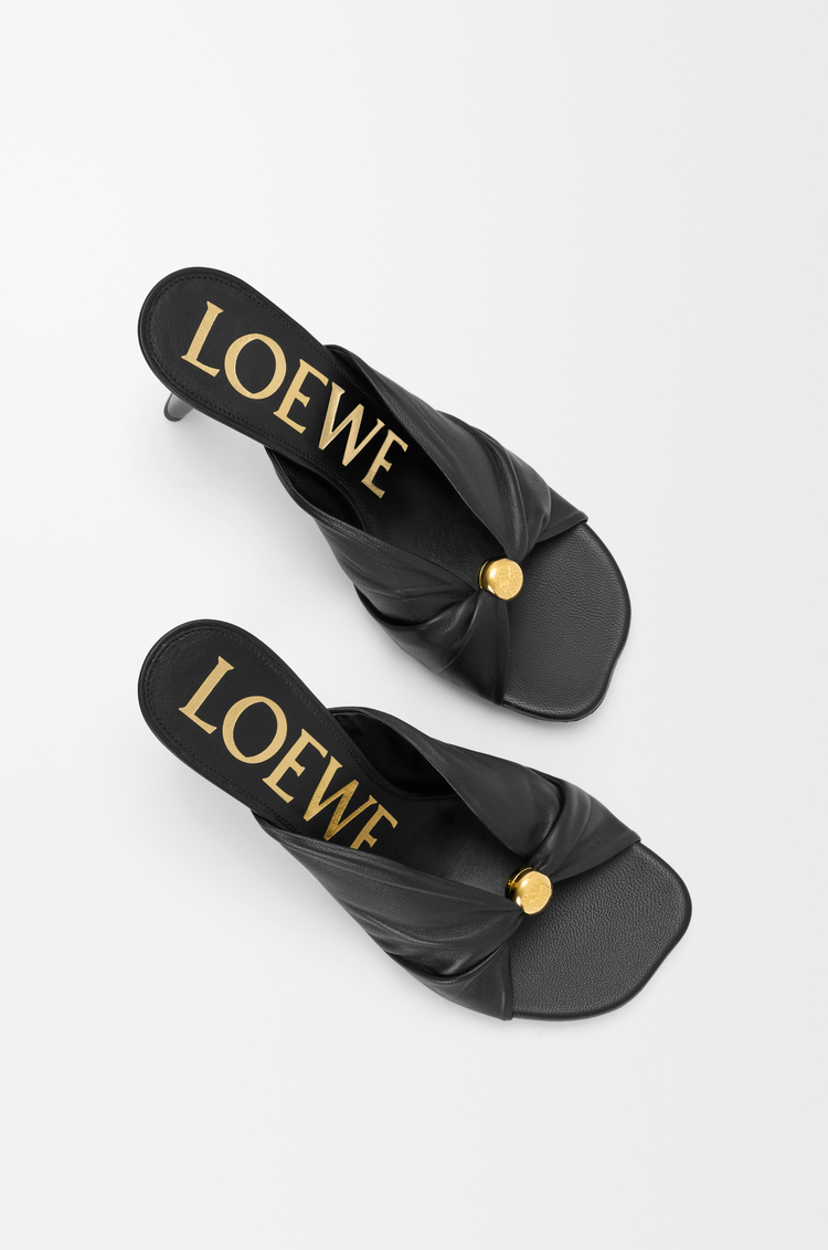 LOEWE Pebble Soft Pantolette aus Nappa-Lammleder Schwarz