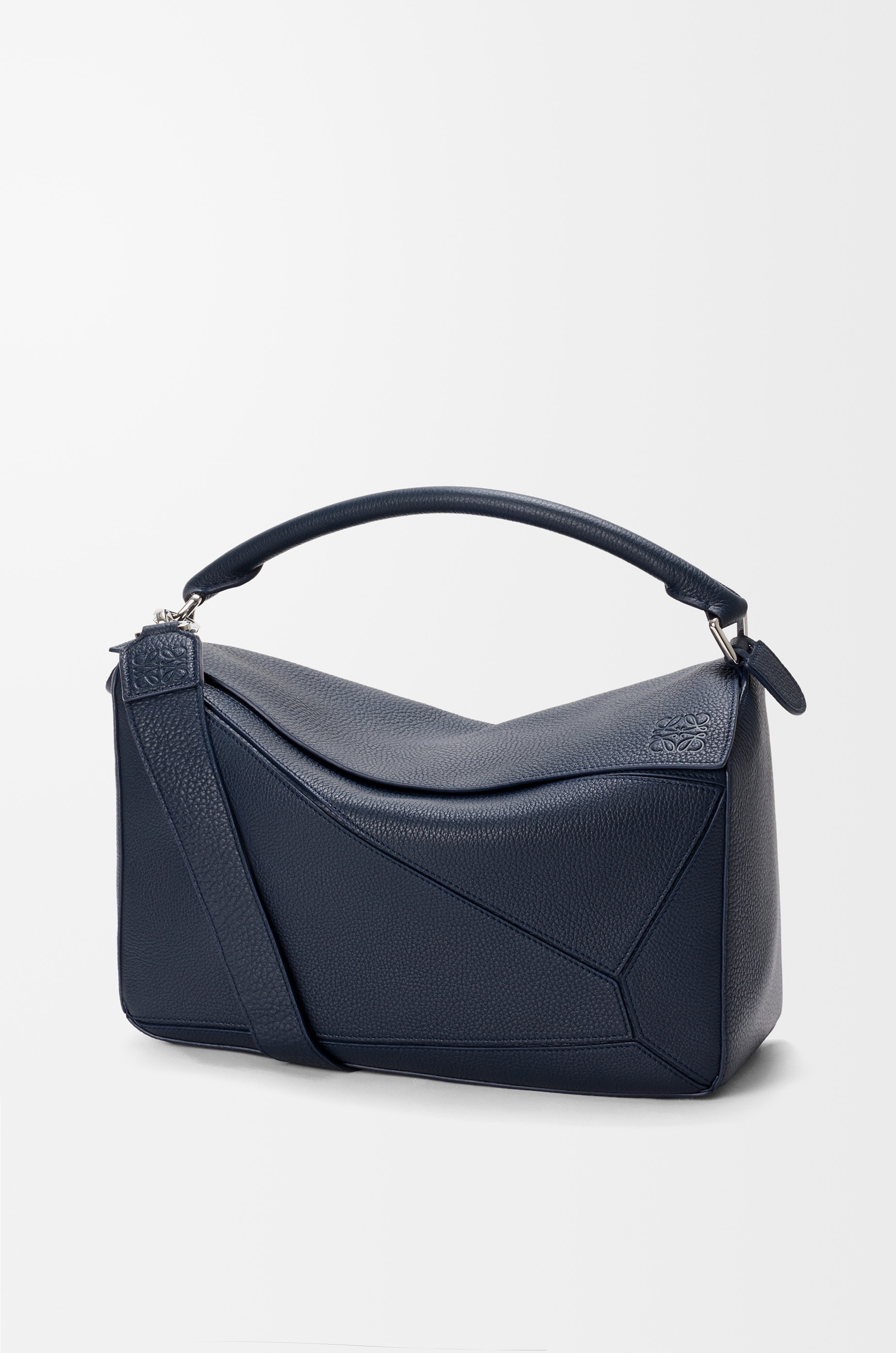 LOEWE Large Puzzle bag in supple grained calfskin Deep Navy