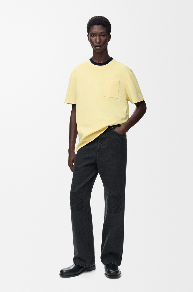 LOEWE 单宁布 Anagram 宽松牛仔裤 黑色