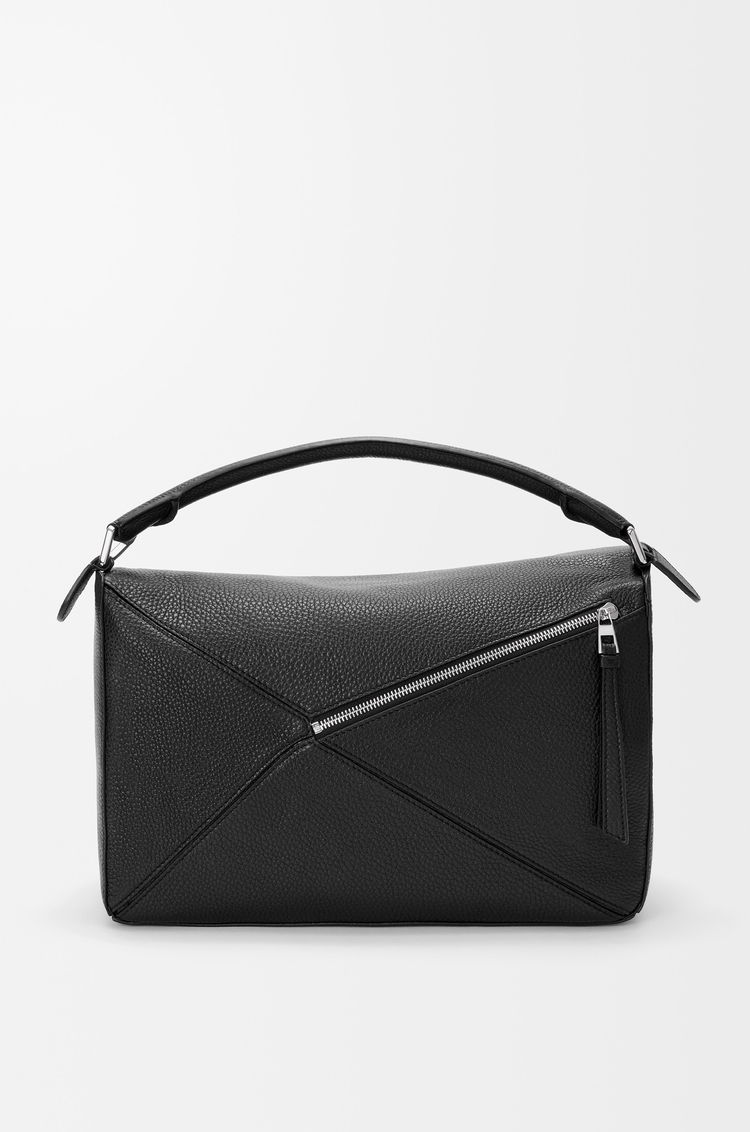 LOEWE Large Puzzle bag in supple grained calfskin Black