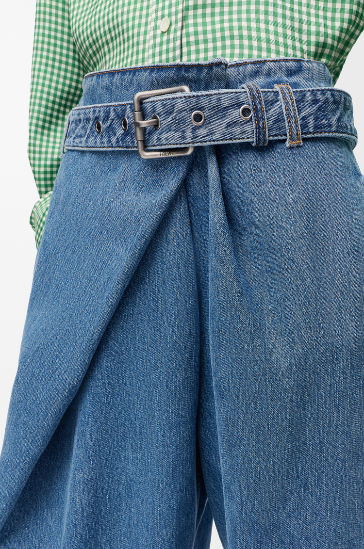LOEWE Jeans drappeggiati in denim Blu