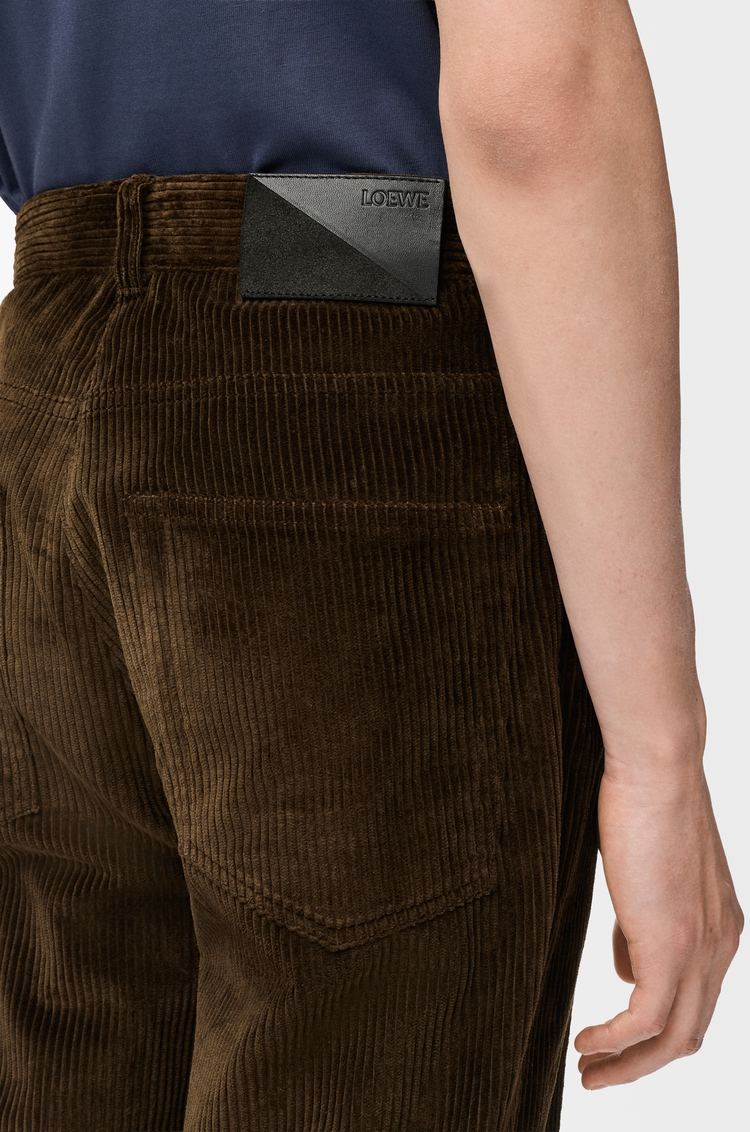 LOEWE Pantalon en velours côtelé de coton Marron