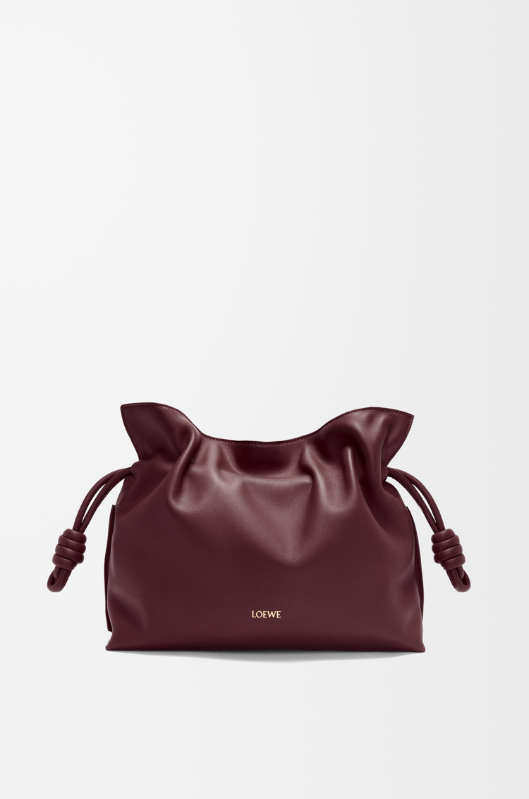 LOEWE Flamenco clutch moyen en cuir de veau nappa Bordeaux Foncé