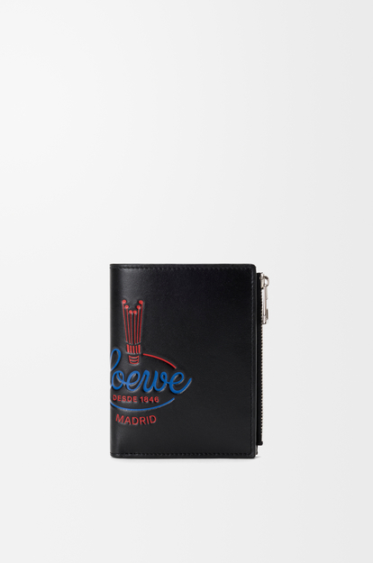 LOEWE Slim compact wallet in shiny calfskin Black