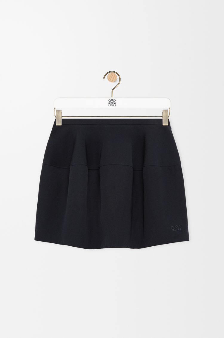 LOEWE Ballonrock aus Wolle Dunkles Marineblau