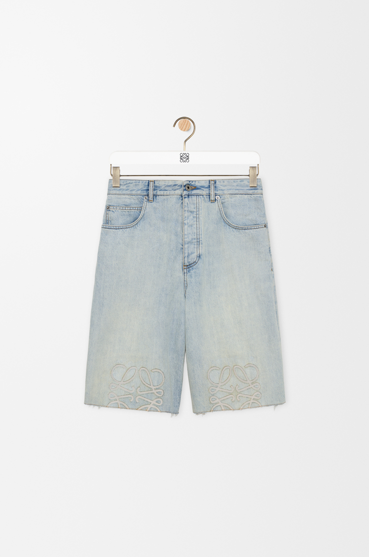 LOEWE Anagram shorts in denim Washed Blue