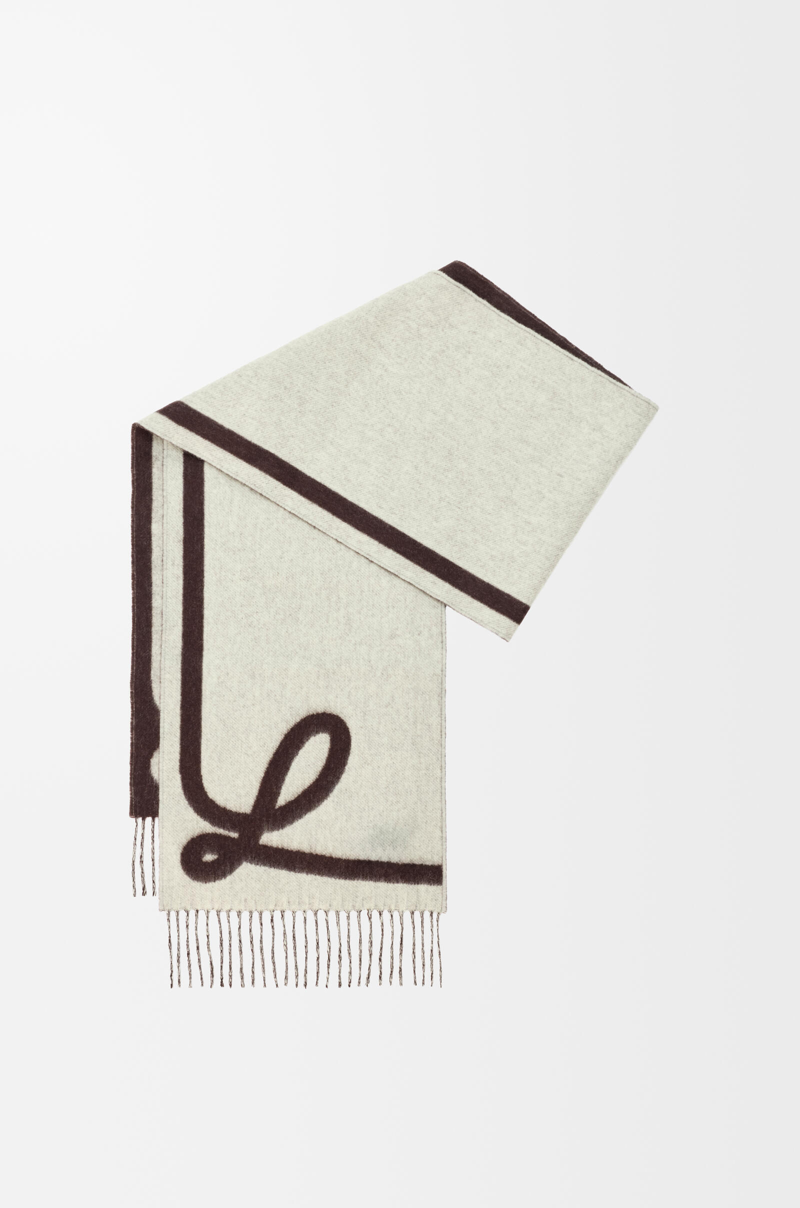LOEWE Scarf in wool and cashmere Brown/Yellow
