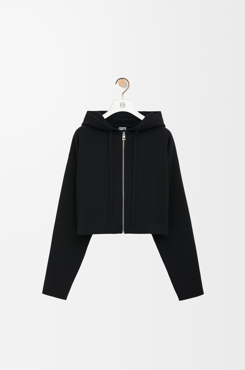 LOEWE Felpa Anagram in lana con cappuccio con zip Nero