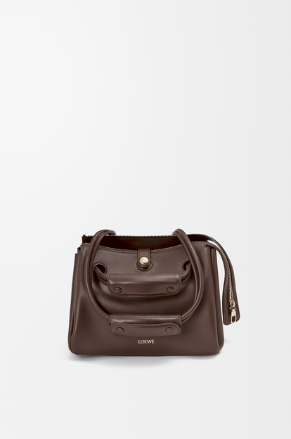 LOEWE Small Madrid bag in supple calfskin Dark Chestnut