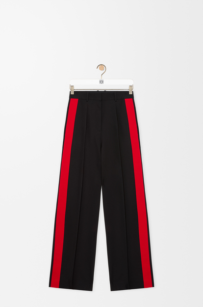LOEWE Trousers in viscose and wool blend Black/Red