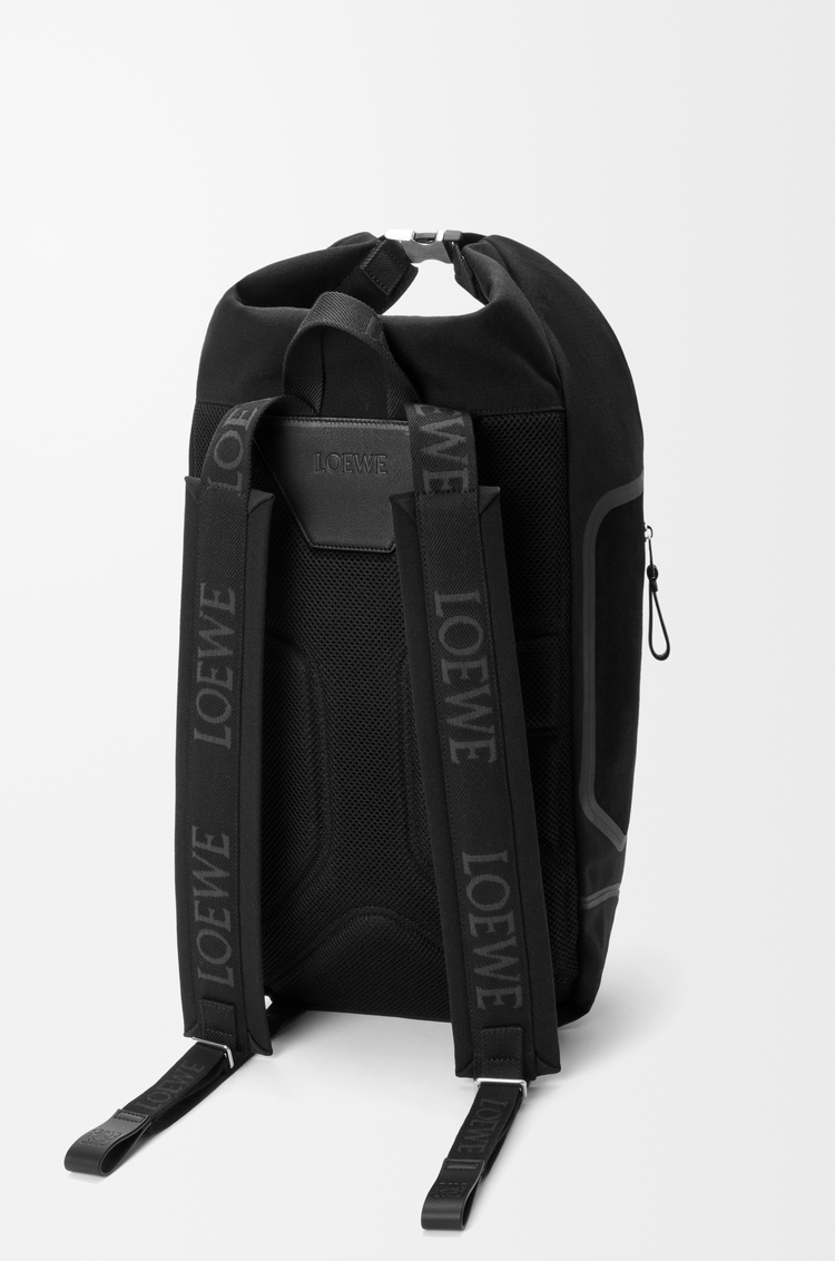 LOEWE Flex roll-top backpack in canvas and suede Black