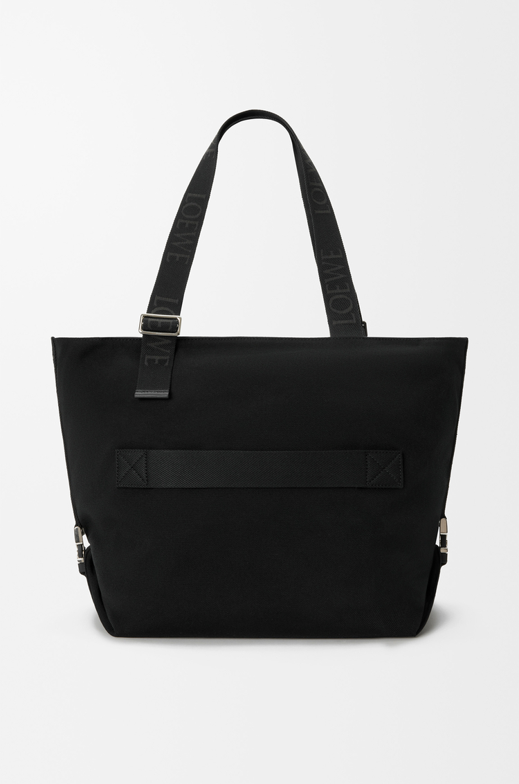 LOEWE Flex zipped tote in canvas and suede Black