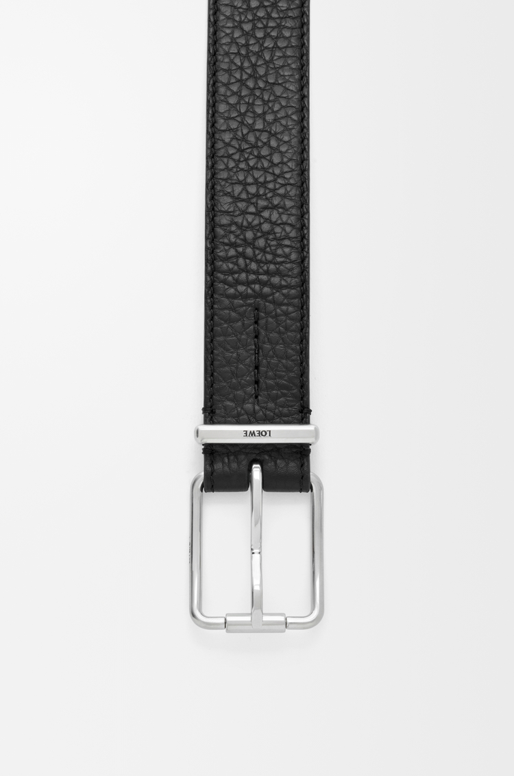 LOEWE Essential belt in supple grained calfskin Black/Vintage Palladium
