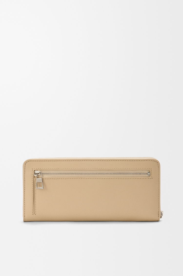 LOEWE Portafoglio con zip Knot in nappa di vitello lucida Beige/Limone