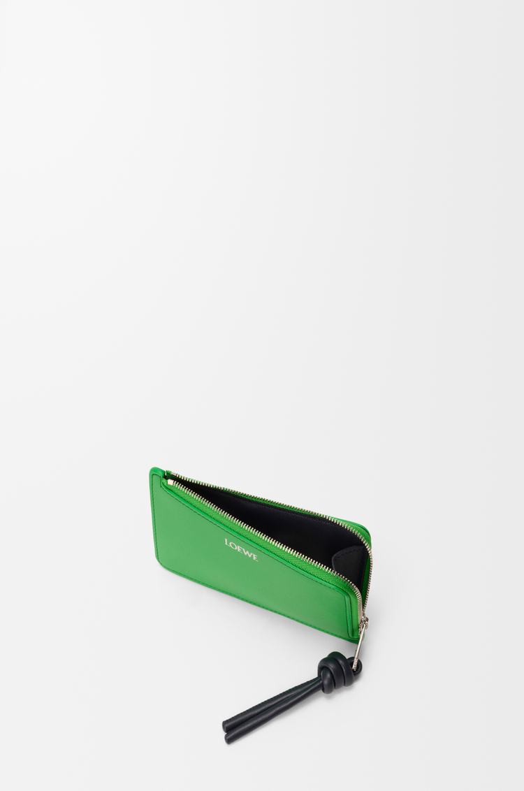 LOEWE Knot coin cardholder in shiny nappa calfskin Clover Green / Deep Navy