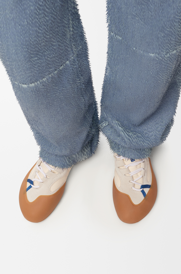 LOEWE Zapatilla Grip en nailon, ante y TPU Blanco/Azul