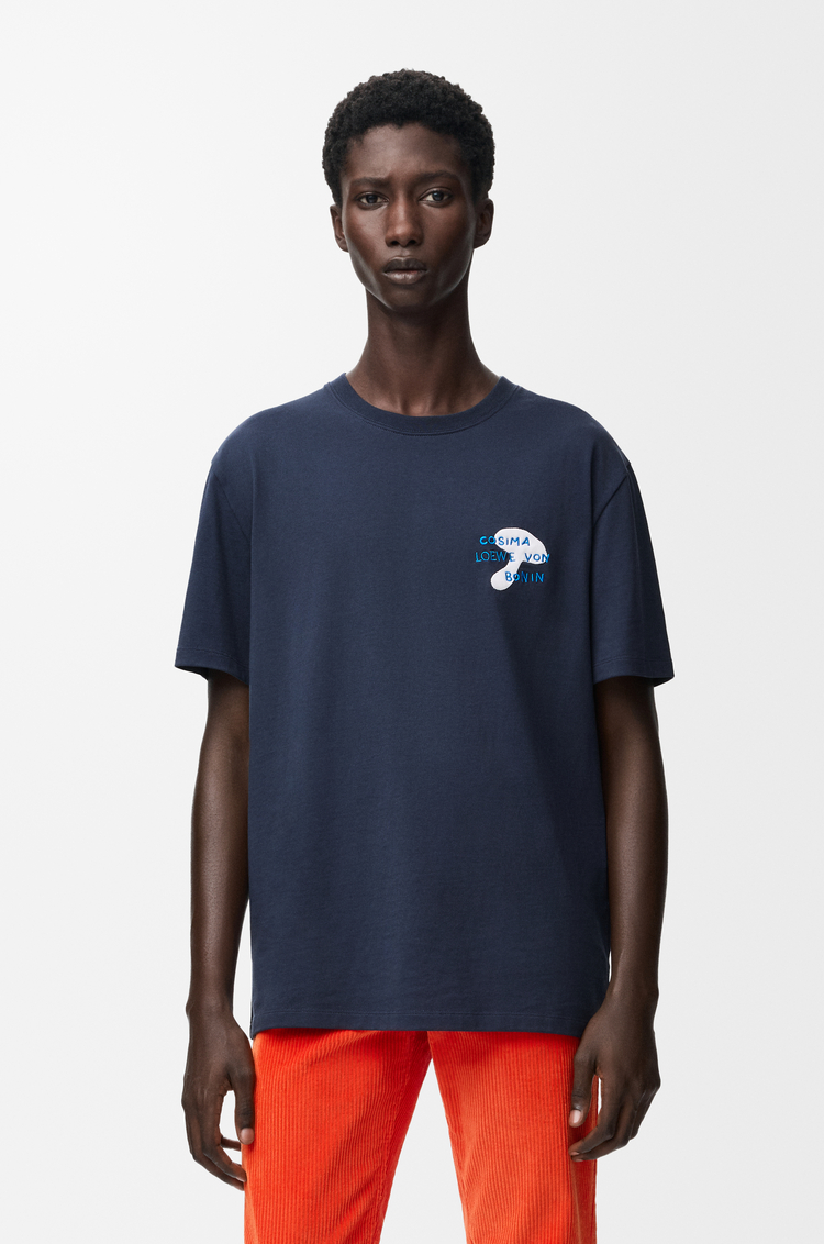 LOEWE Relaxed fit T-shirt in cotton Navy Blue