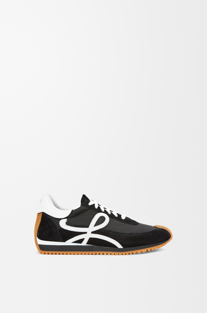 LOEWE Flow Runner in nylon and suede Black/White