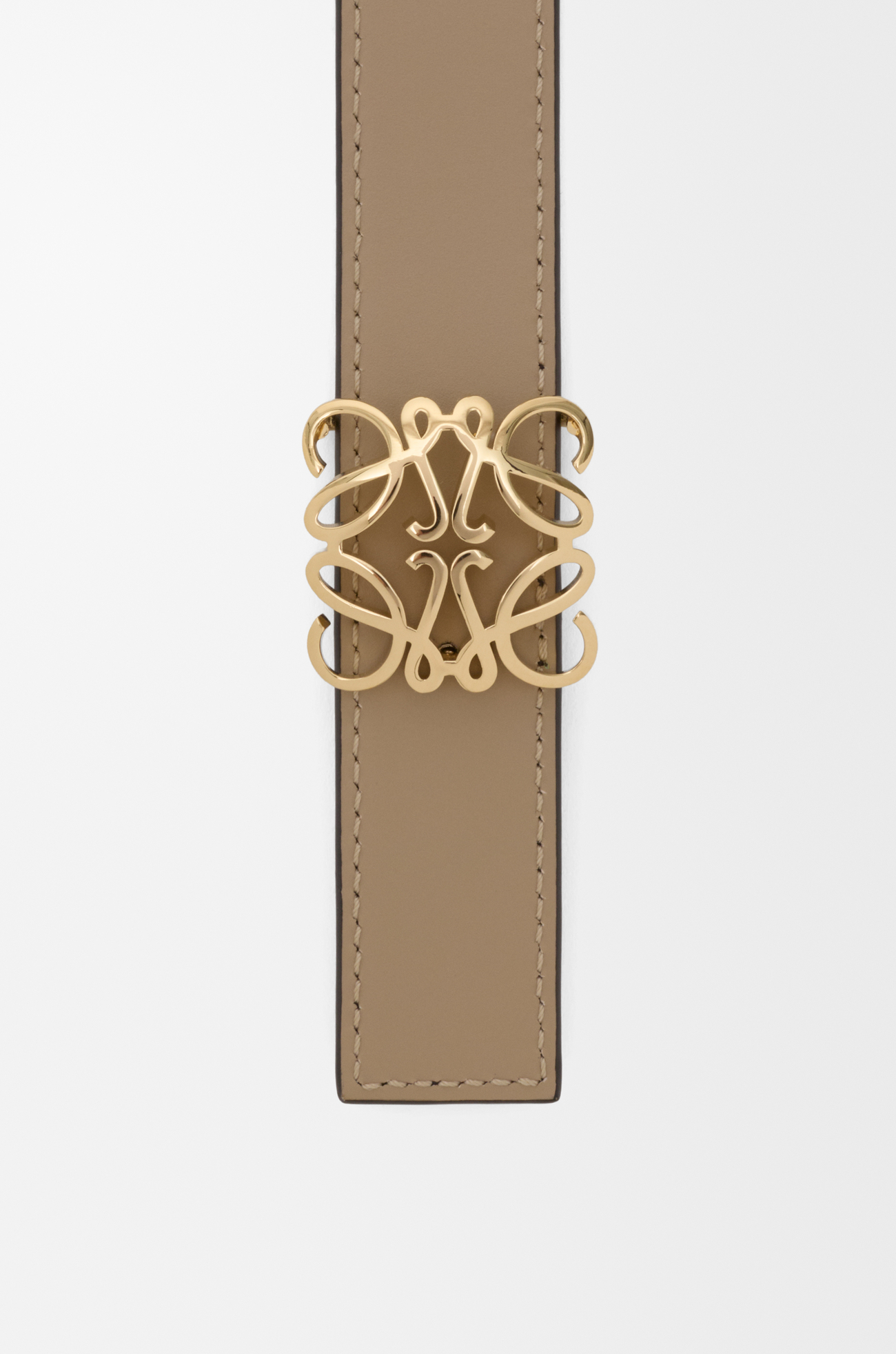 LOEWE Reversible Anagram Bombé belt in smooth calfskin Black/Clay