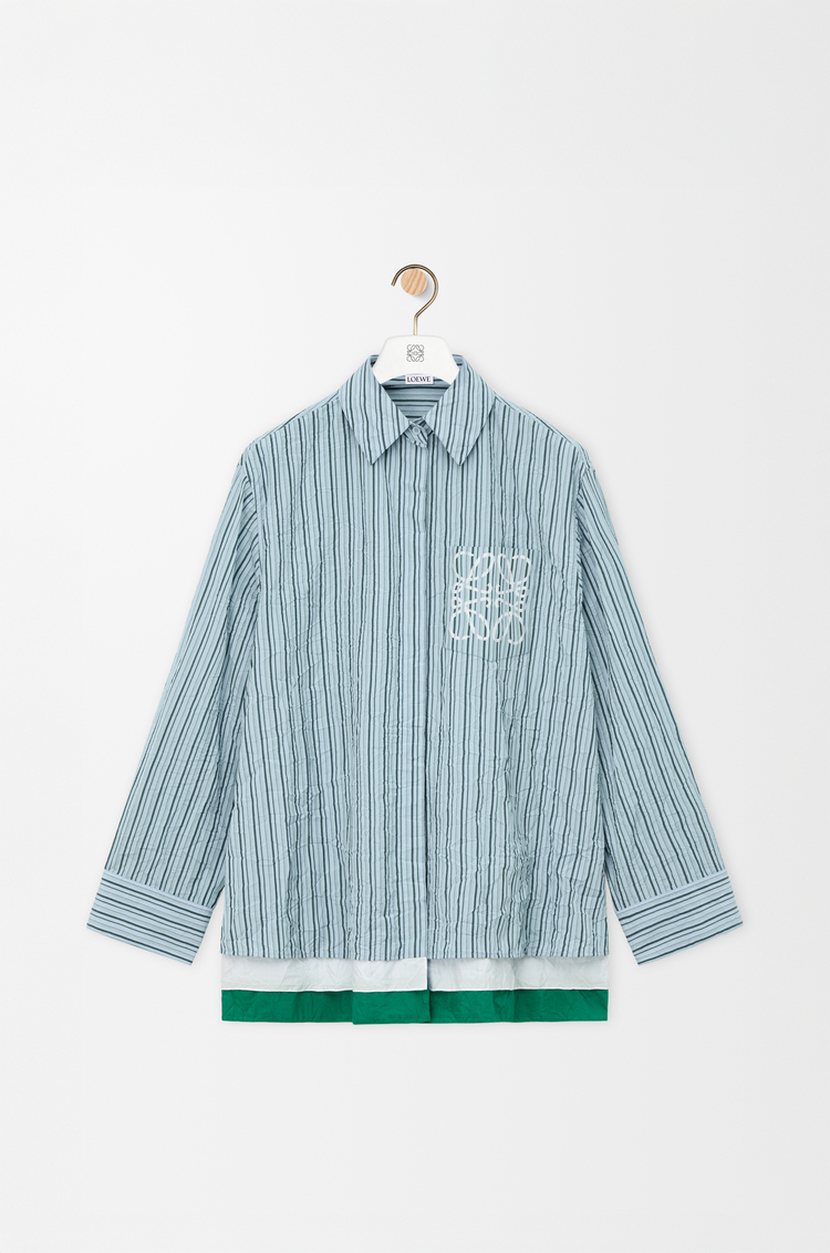 LOEWE Shirt in technical cotton Light Blue/Multicolor