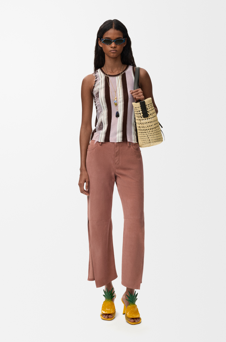 LOEWE Top in viscose and cotton blend Lilac/Multicolor