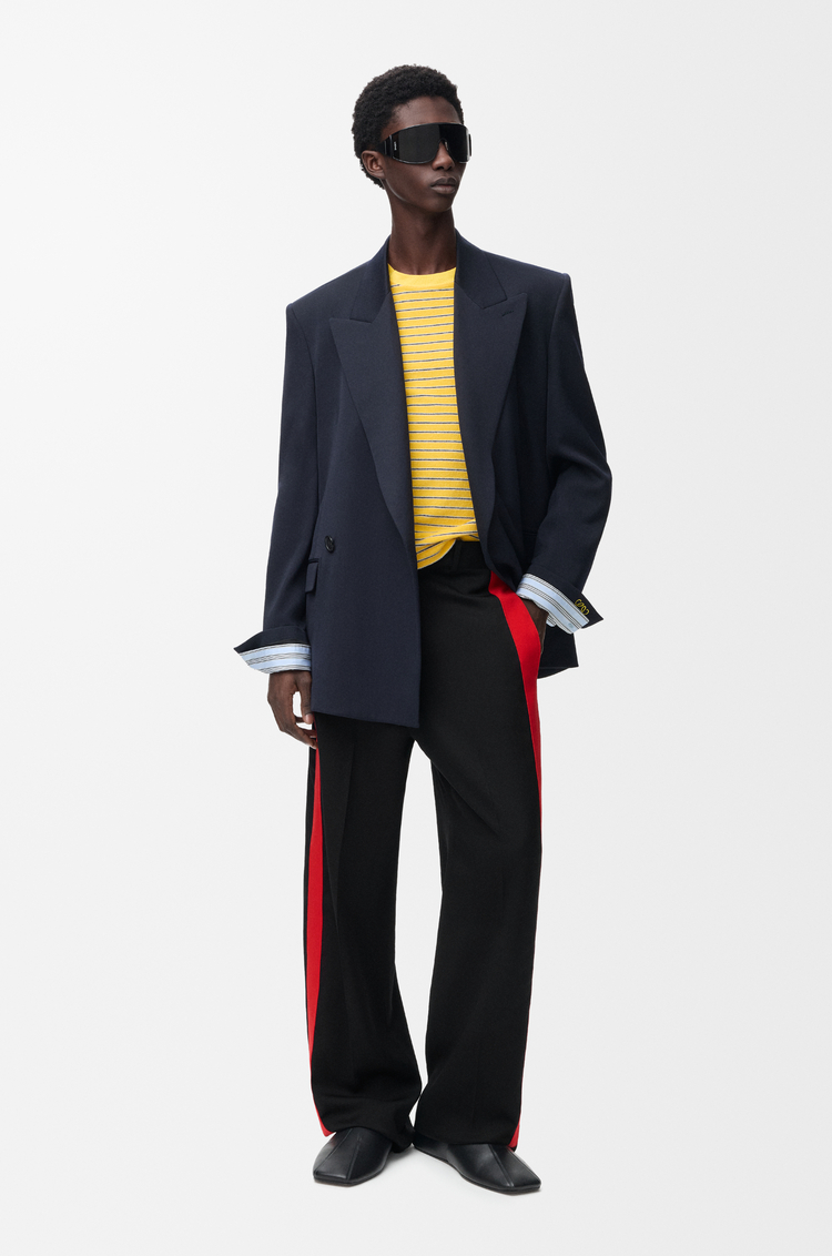 LOEWE Pantaloni in misto lana Nero/Rosso