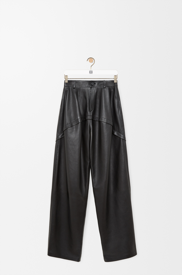 LOEWE Pantalón en piel napa de cordero Negro