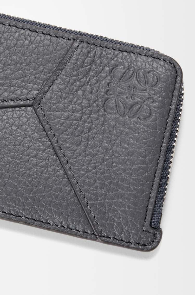 LOEWE Portacarte con portamonete Puzzle in morbida pelle di vitello granata Blu Grigio