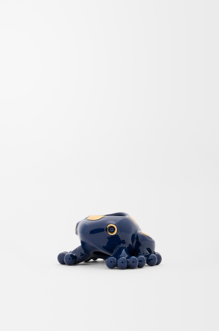 LOEWE Dado Frog Azul Marino/Dorado