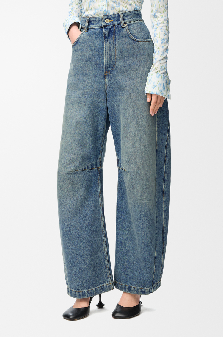 LOEWE Anagram barrel jeans in denim Washed Denim