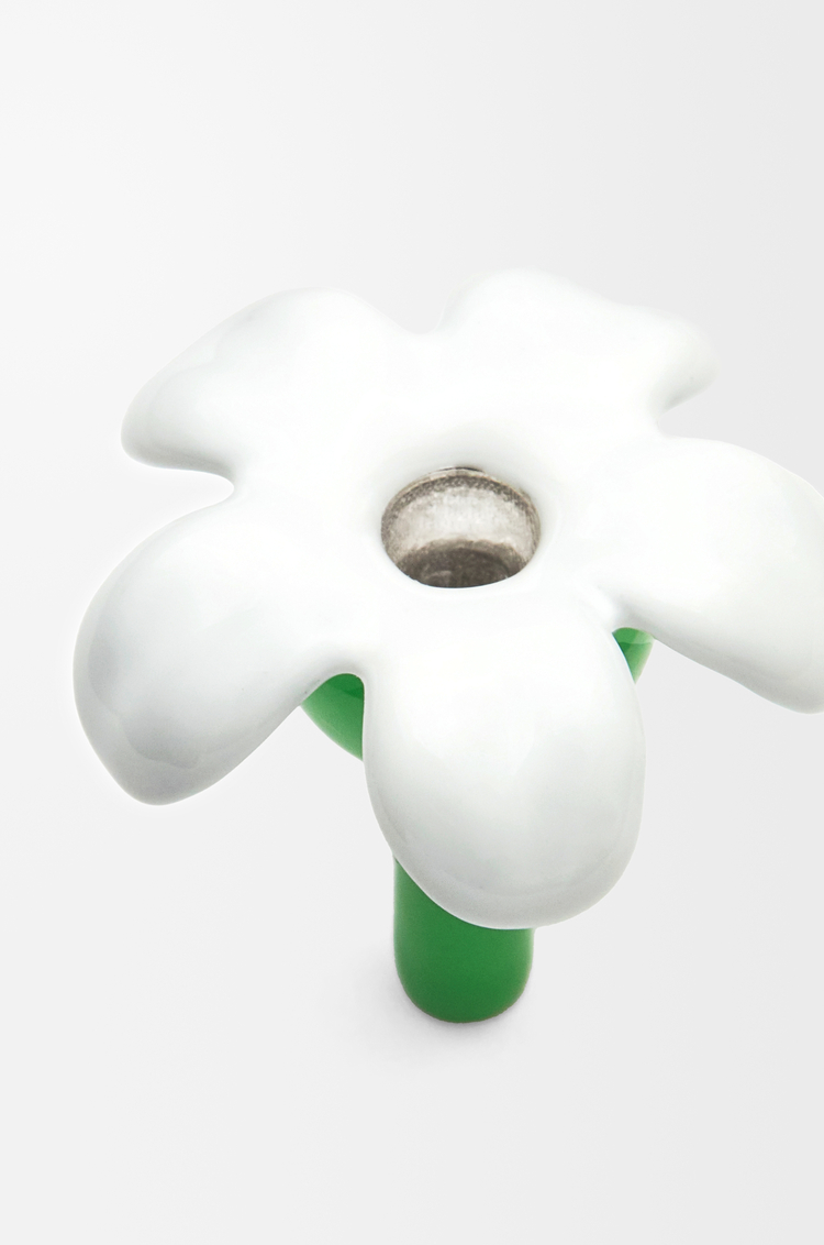 LOEWE Pendentif Flower Seat en argent sterling Argent/Blanc