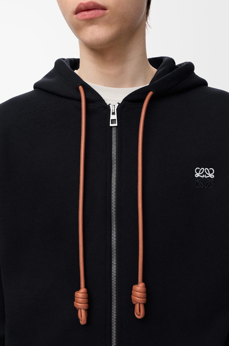 LOEWE Zip-up hoodie in cotton Black