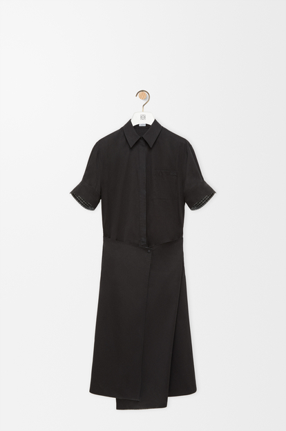 LOEWE Vestido en algodón y seda Negro