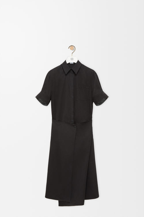 LOEWE Vestido en algodón y seda Negro