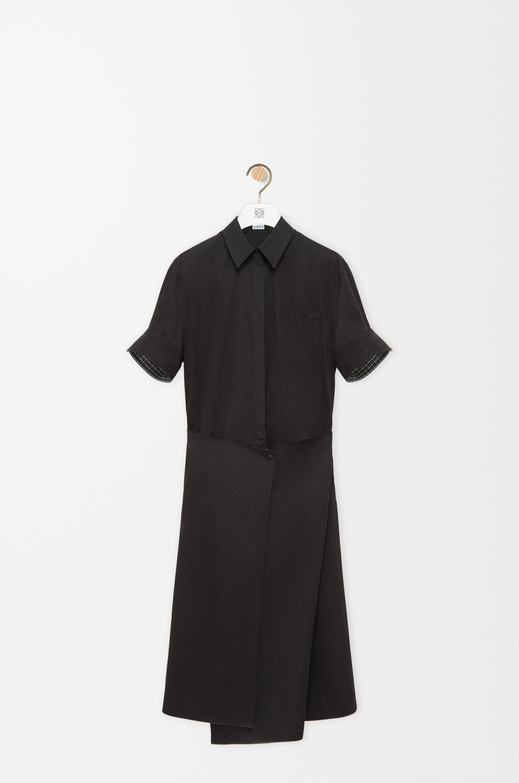 LOEWE Dress in cotton and silk Black