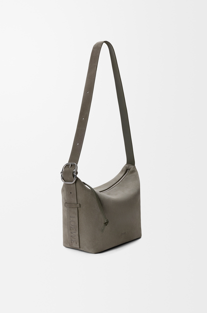 LOEWE Medium Loop hobo in suede calfskin Light Khaki