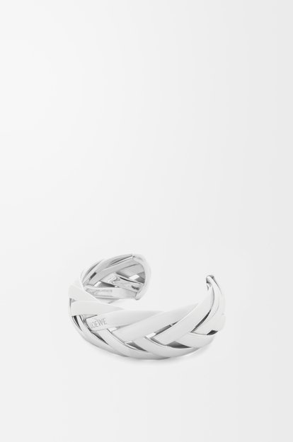 LOEWE Large braided cuff in sterling silver Silver