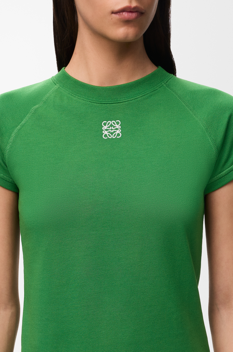 LOEWE Camiseta de corte pequeño en mezcla de algodón Verde