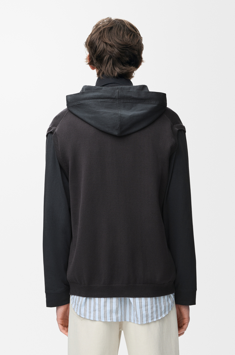 LOEWE Zip-up hoodie in cotton Dark Grey