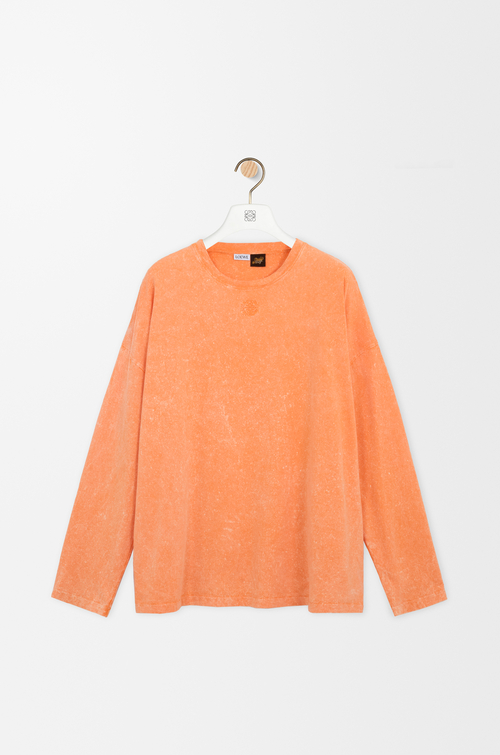 LOEWE T-shirt manches longues en coton Orange Délavé