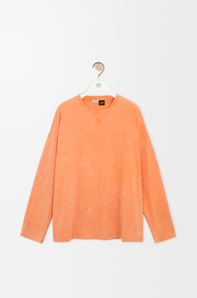 LOEWE Long sleeve T-shirt in cotton Washed Orange