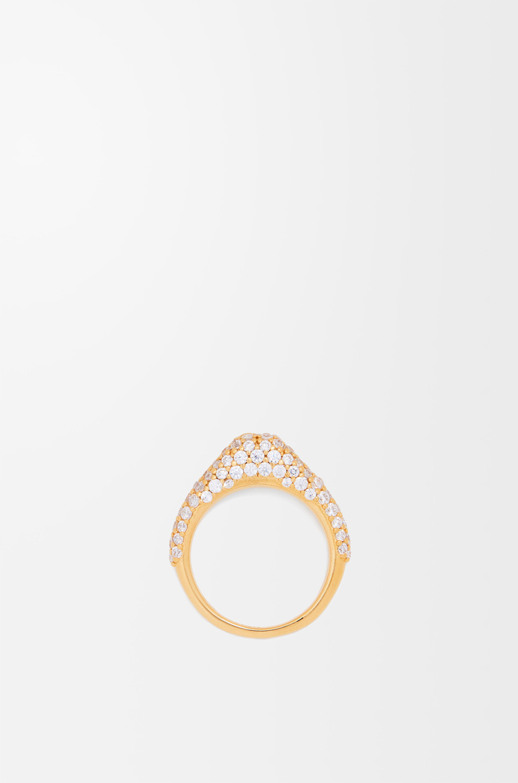 LOEWE Bague Stirrup en argent sterling et cristaux Or/Blanc
