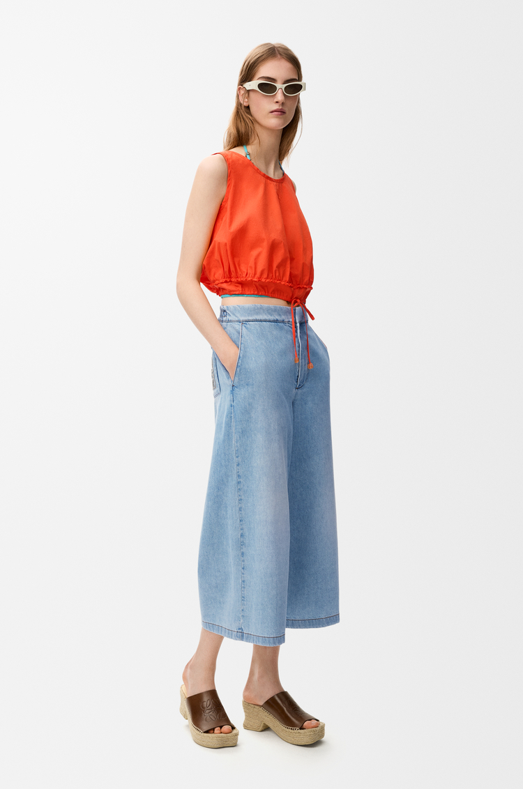 LOEWE Cropped trousers in denim Washed Blue
