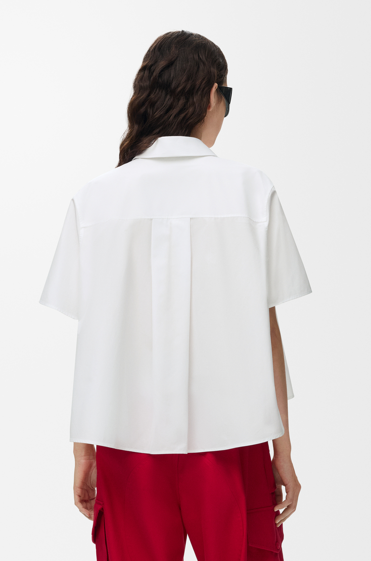 LOEWE Short sleeve trapeze shirt in cotton White