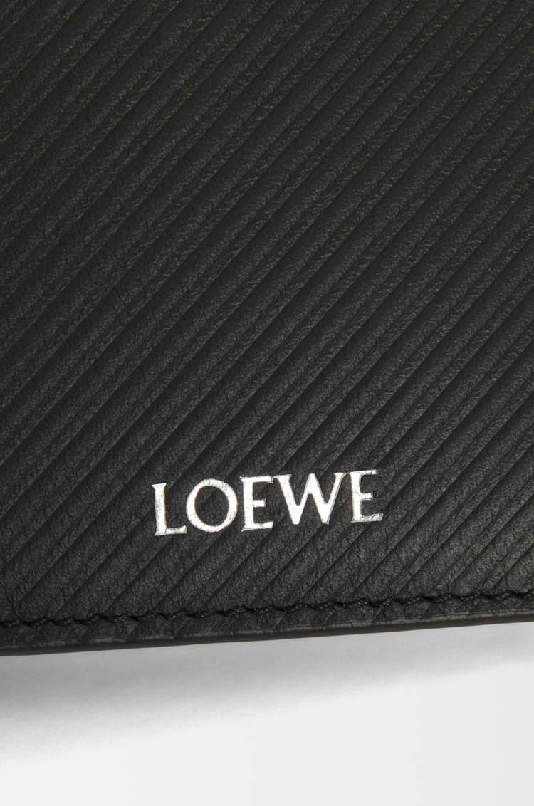 LOEWE Portafoglio compatto sottile in pelle di vitello classica testurizzata Nero