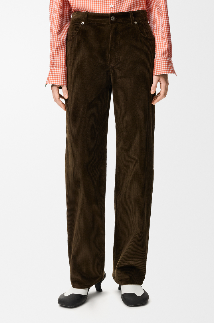 LOEWE Trousers in cotton corduroy Brown