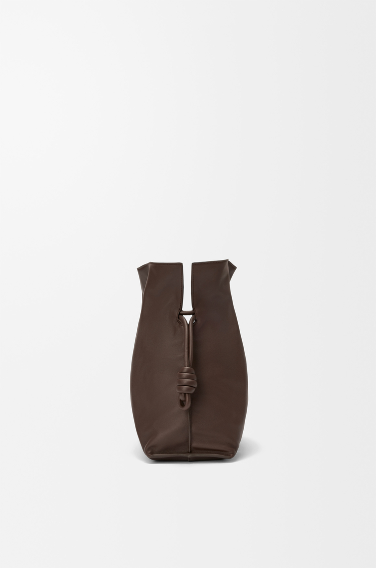 LOEWE Large Flamenco clutch in nappa calfskin Chocolate