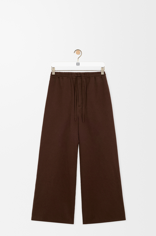 LOEWE Pantalon à coulisse en coton Marron Chocolat